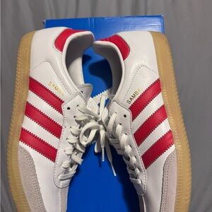 Adidas Samba White and Red Sneakers